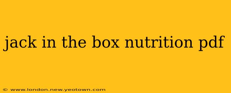 jack in the box nutrition pdf
