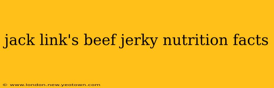 jack link's beef jerky nutrition facts