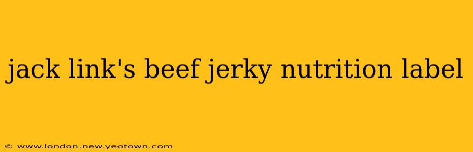 jack link's beef jerky nutrition label