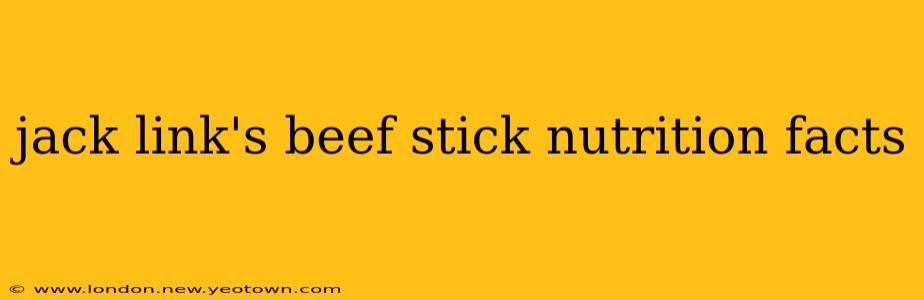 jack link's beef stick nutrition facts