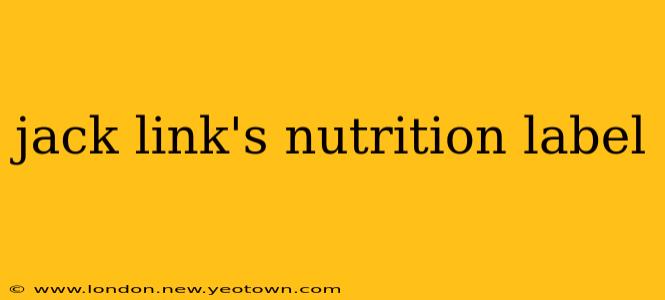 jack link's nutrition label