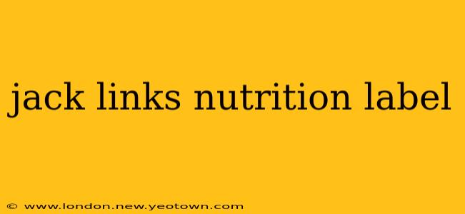 jack links nutrition label