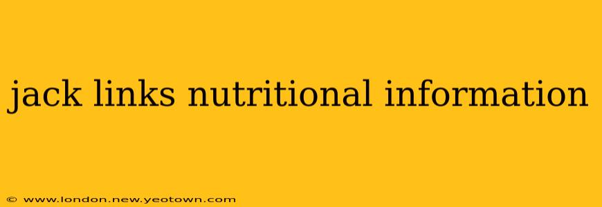 jack links nutritional information