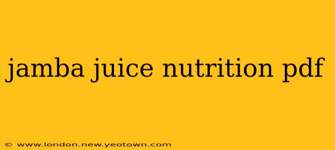 jamba juice nutrition pdf