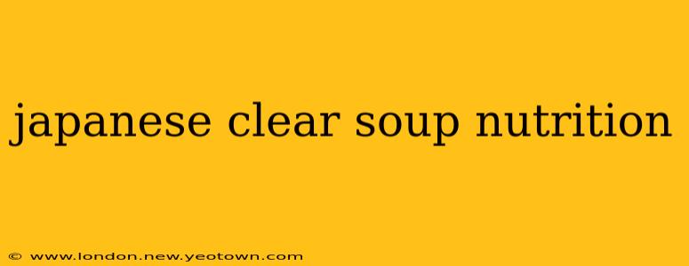 japanese clear soup nutrition