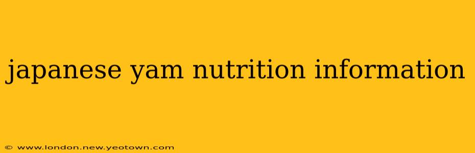 japanese yam nutrition information