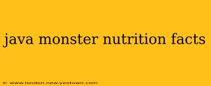 java monster nutrition facts