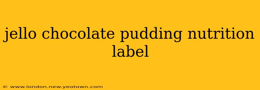 jello chocolate pudding nutrition label