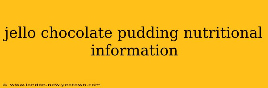 jello chocolate pudding nutritional information