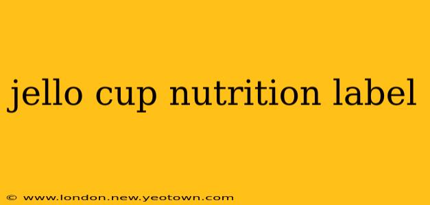jello cup nutrition label