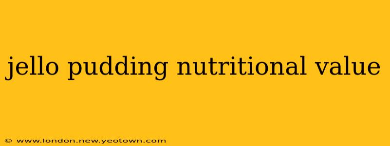 jello pudding nutritional value