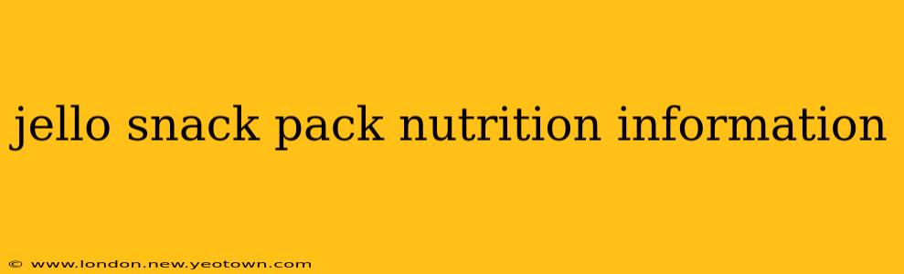 jello snack pack nutrition information