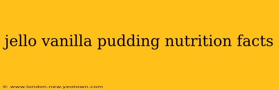 jello vanilla pudding nutrition facts