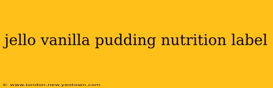 jello vanilla pudding nutrition label