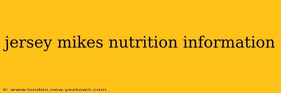 jersey mikes nutrition information