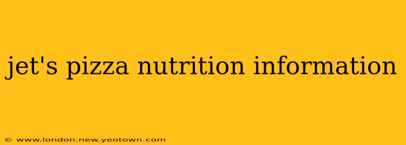 jet's pizza nutrition information