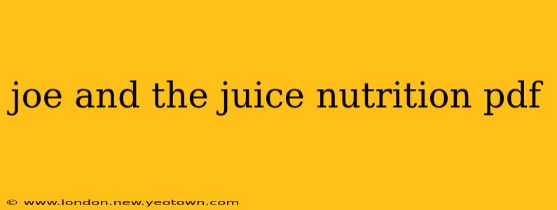 joe and the juice nutrition pdf