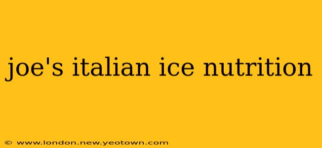 joe's italian ice nutrition