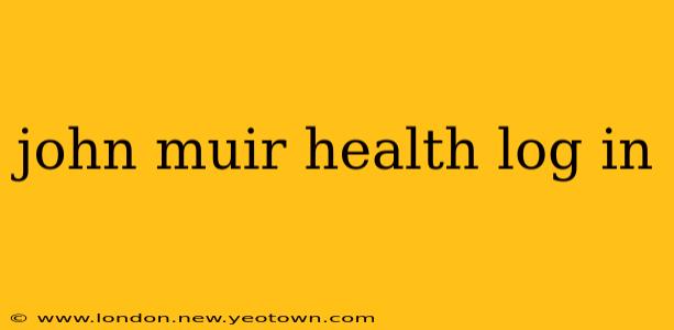 john muir health log in