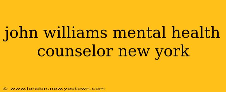john williams mental health counselor new york