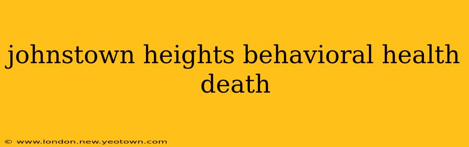 johnstown heights behavioral health death