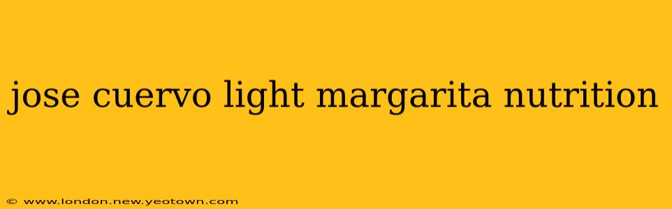 jose cuervo light margarita nutrition