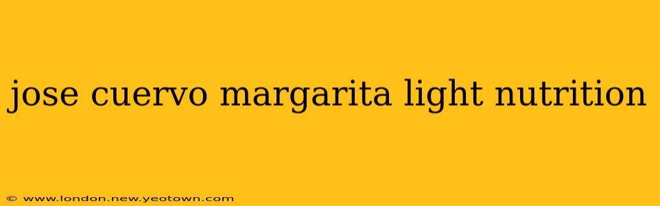 jose cuervo margarita light nutrition