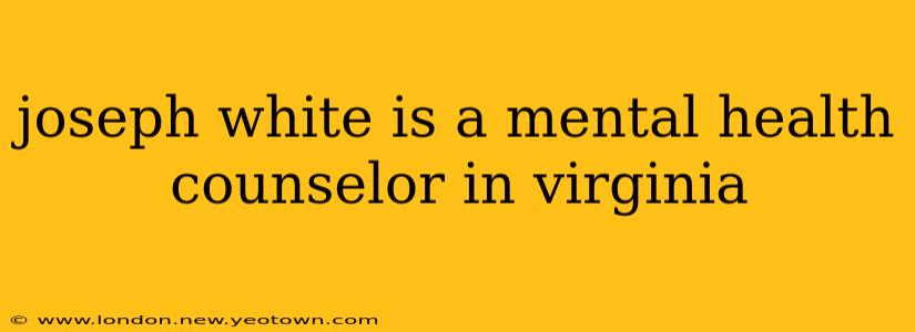 joseph white is a mental health counselor in virginia