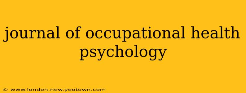journal of occupational health psychology