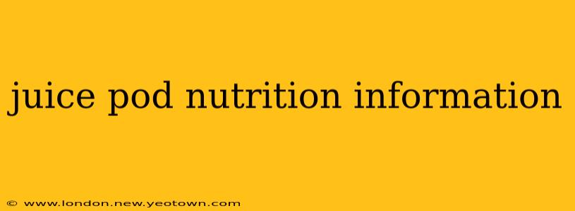 juice pod nutrition information