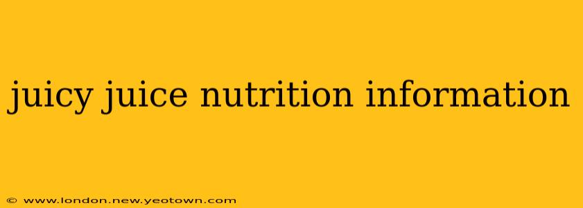 juicy juice nutrition information