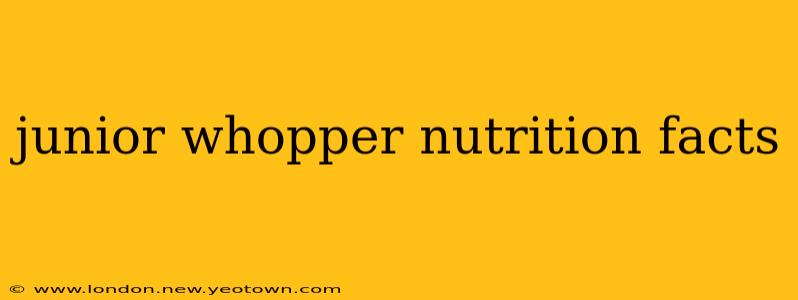 junior whopper nutrition facts