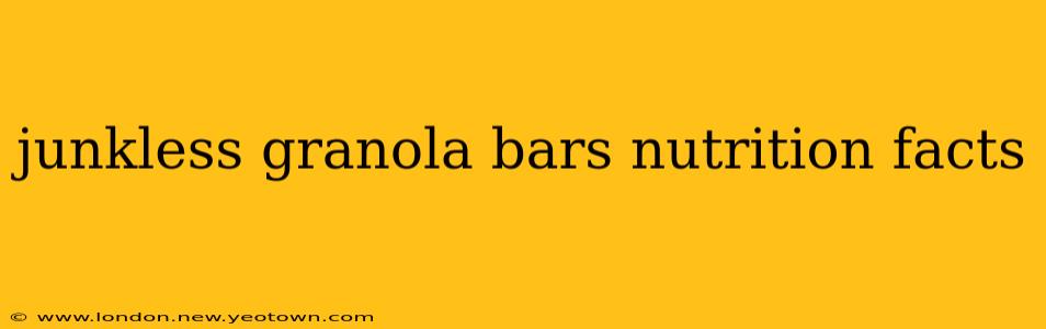 junkless granola bars nutrition facts