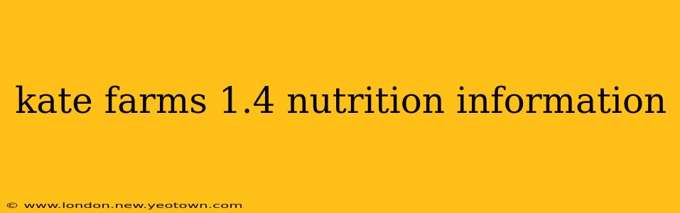 kate farms 1.4 nutrition information
