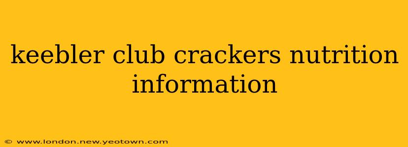 keebler club crackers nutrition information
