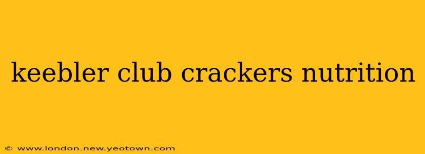 keebler club crackers nutrition
