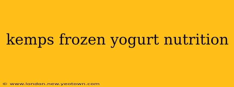 kemps frozen yogurt nutrition
