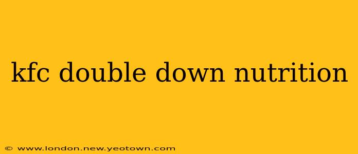 kfc double down nutrition