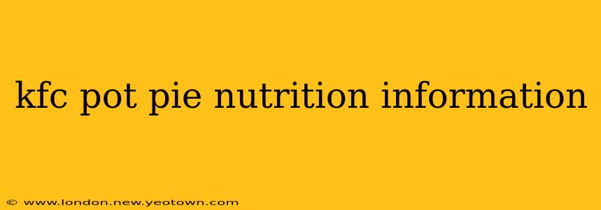 kfc pot pie nutrition information