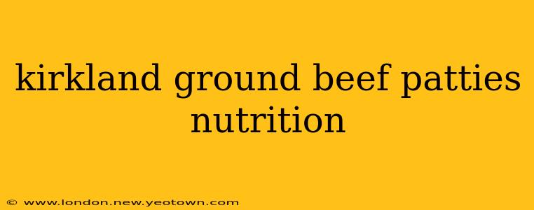kirkland ground beef patties nutrition