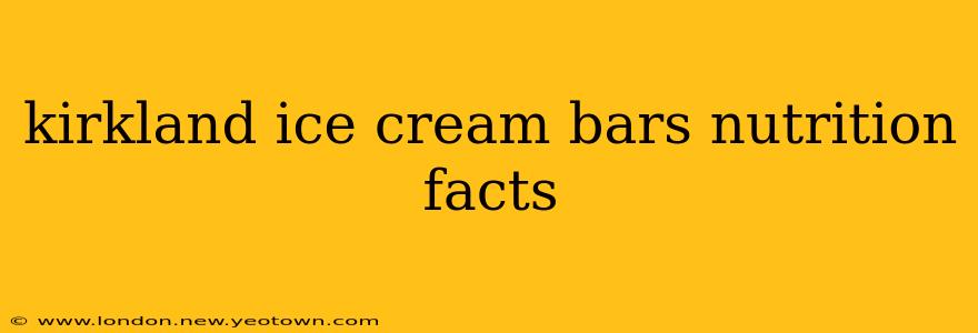 kirkland ice cream bars nutrition facts