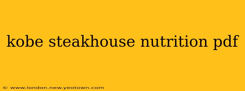 kobe steakhouse nutrition pdf