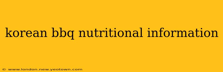 korean bbq nutritional information