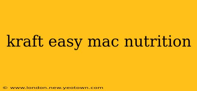 kraft easy mac nutrition