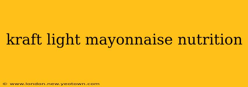 kraft light mayonnaise nutrition