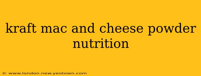 kraft mac and cheese powder nutrition