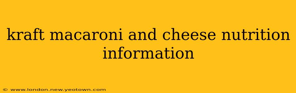 kraft macaroni and cheese nutrition information