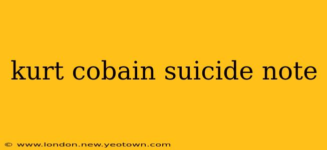 kurt cobain suicide note