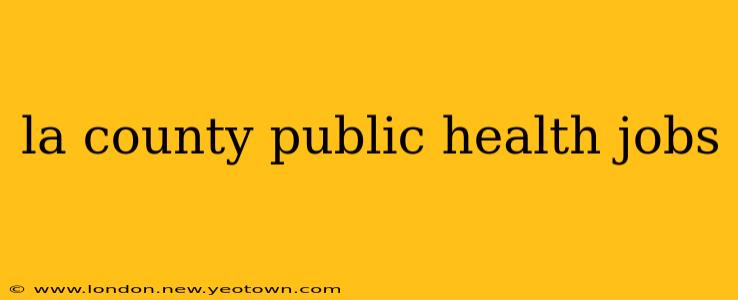 la county public health jobs