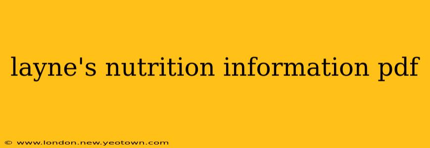 layne's nutrition information pdf